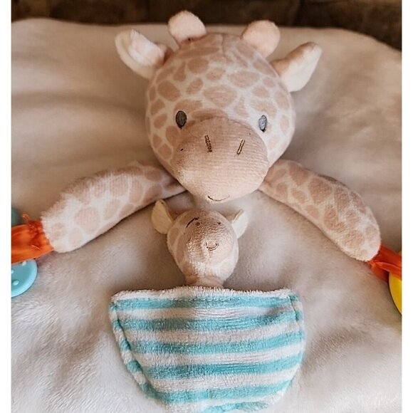 Carter’s Giraffe Lovey White Tan Baby Security Blanket Plush Teether - Picture 3 of 7